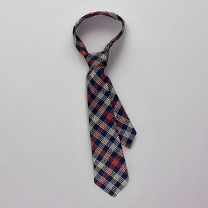 Men’s Vintage 1950s’ Plaid Necktie By Botany Brand 100% Wool Blue, Red, Beige